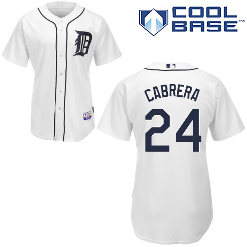 Miguel Cabrera #24 MLB Jersey-Detroit Tigers Men's Authentic Home White Cool Base Baseball Jersey